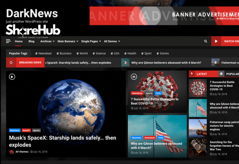 DarkNews Pro Theme Lifetime WP Share Hub 39