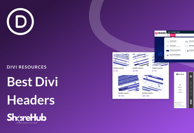 Divi Headers Pack Lifetime WP Share Hub 50
