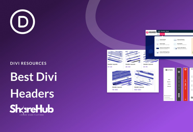 Divi Headers Pack WP Share Hub 71